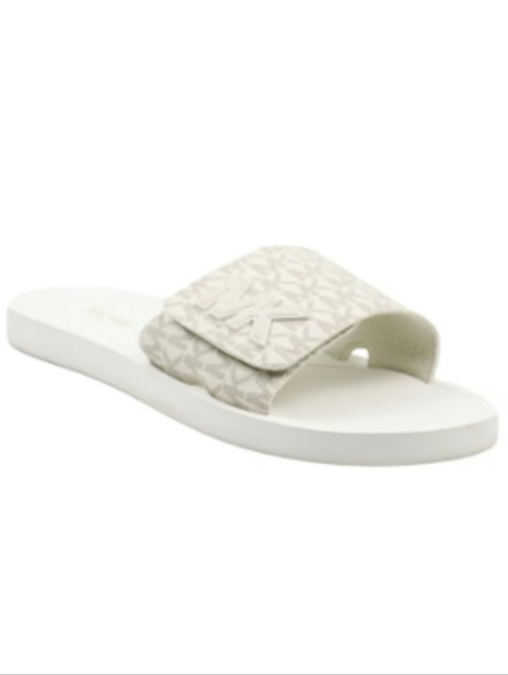 Michael Kors FIRE! NWOB! Palmer Signature Logo Slide Sandals in Vanilla. Sz 10M.